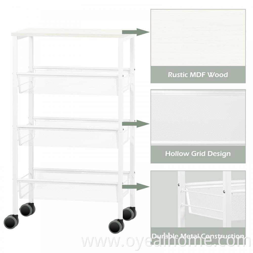 3 Levels Basket Multifunctional Cart